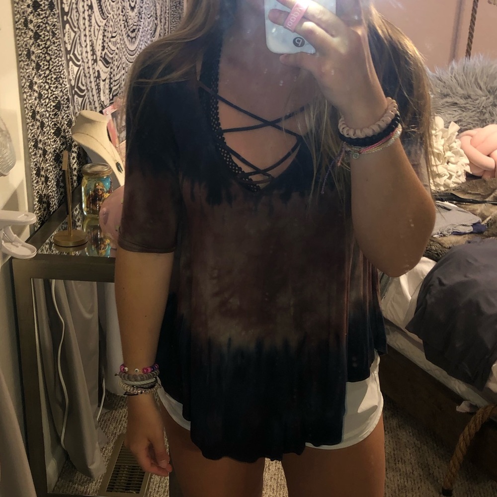 AEO soft & sexy ombré quarter sleeve top